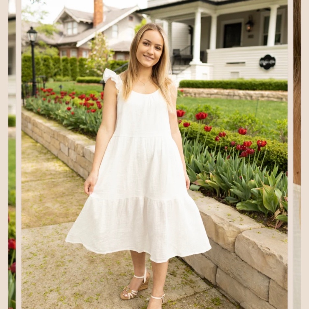 Cotton tiered dress